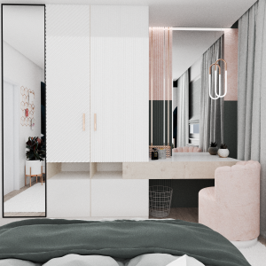 sypialnia pastelowy róż